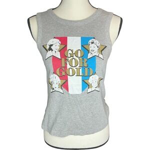 The Golden Girls Gray Go For Gold Tank Top Women XS Graphic Tee Sleeveless